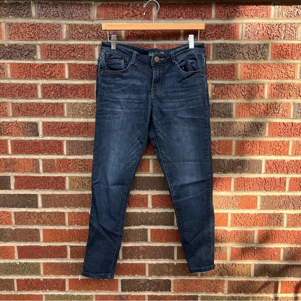 Wit & Wisdom Off Black Washed Mid Rise Denim Skinny Jeans